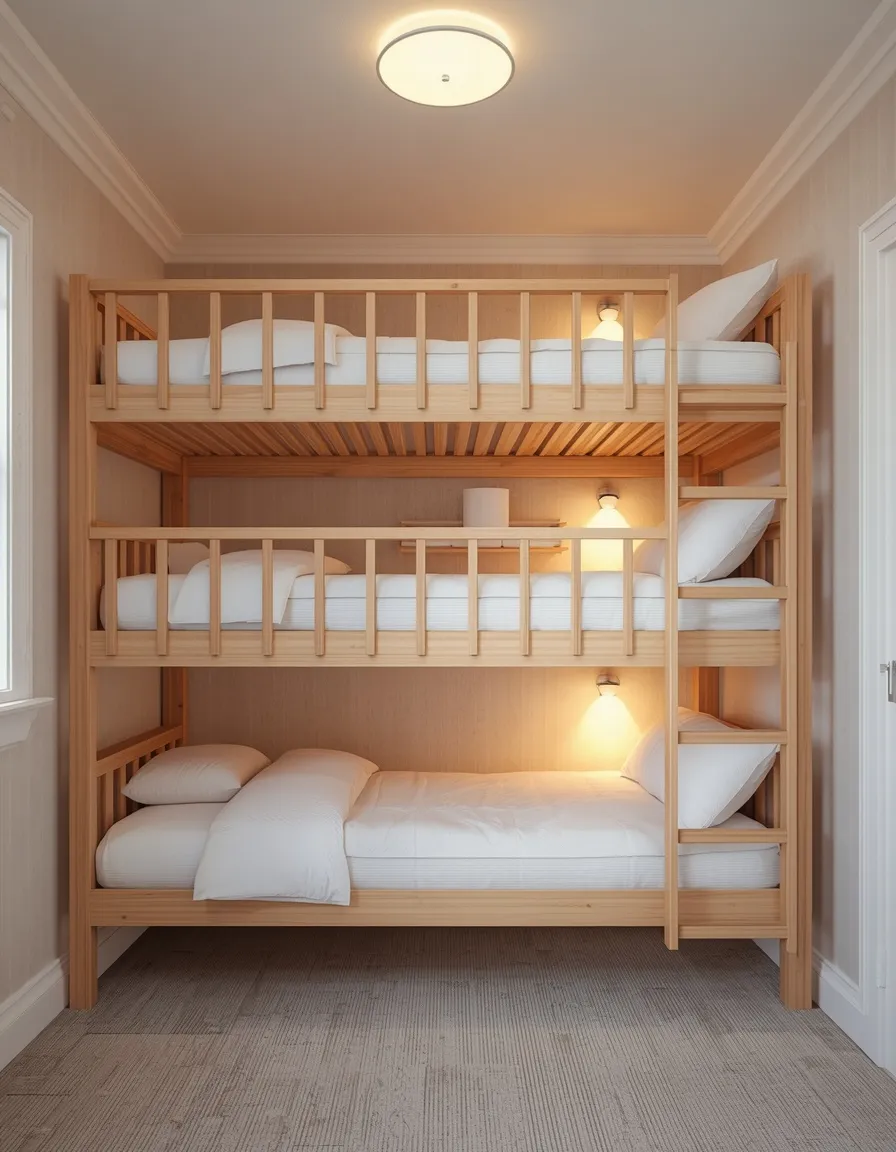 Triple bunk bed for three kids