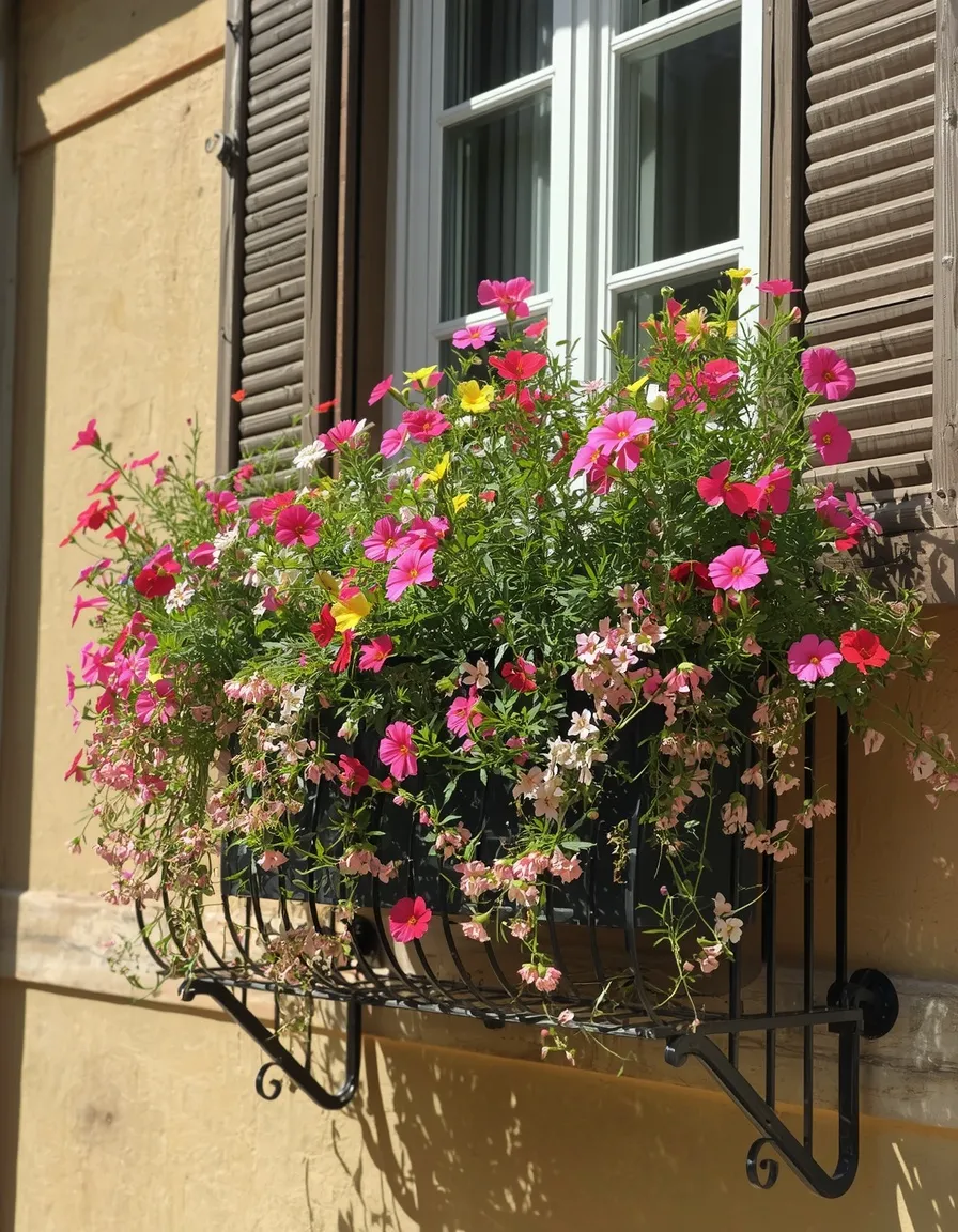 Wildflower window box on balcony