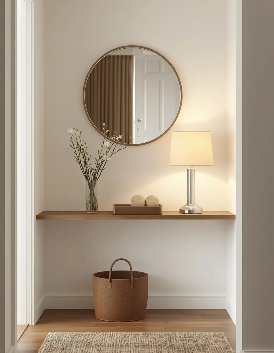 Bright apartment entryway vignette