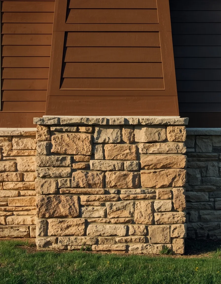 Brown house with stone accents
