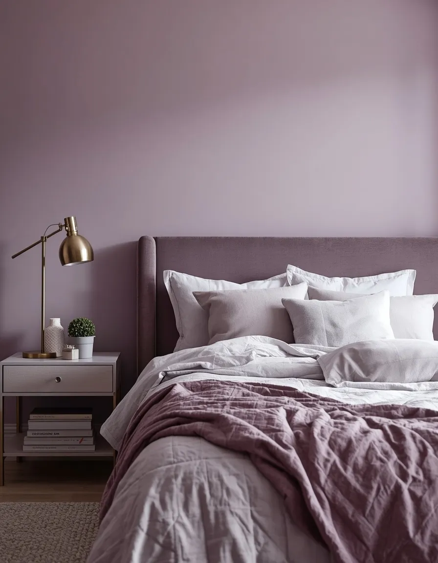 Lilac and Soft Gray Bedroom Palette