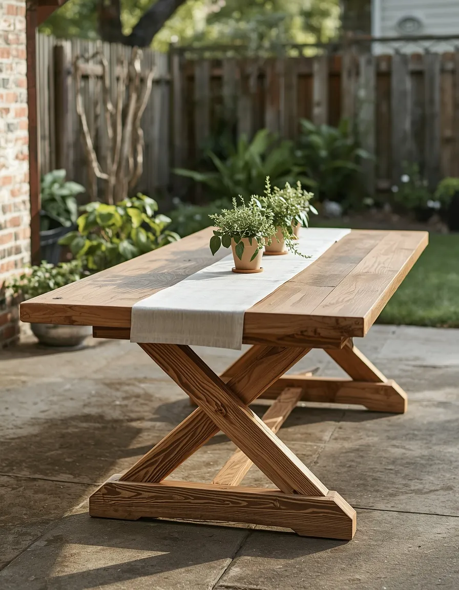 X-frame trestle pallet garden table