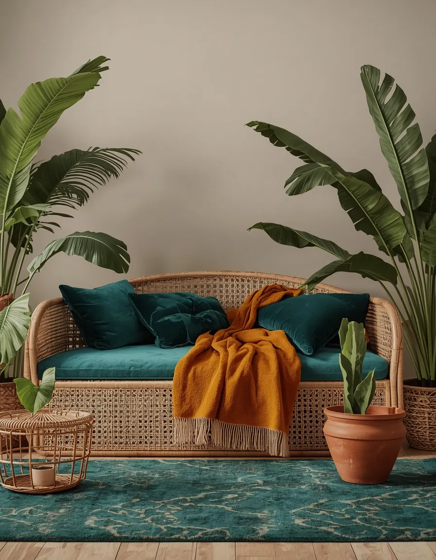 Jewel-tone tropical boho palette