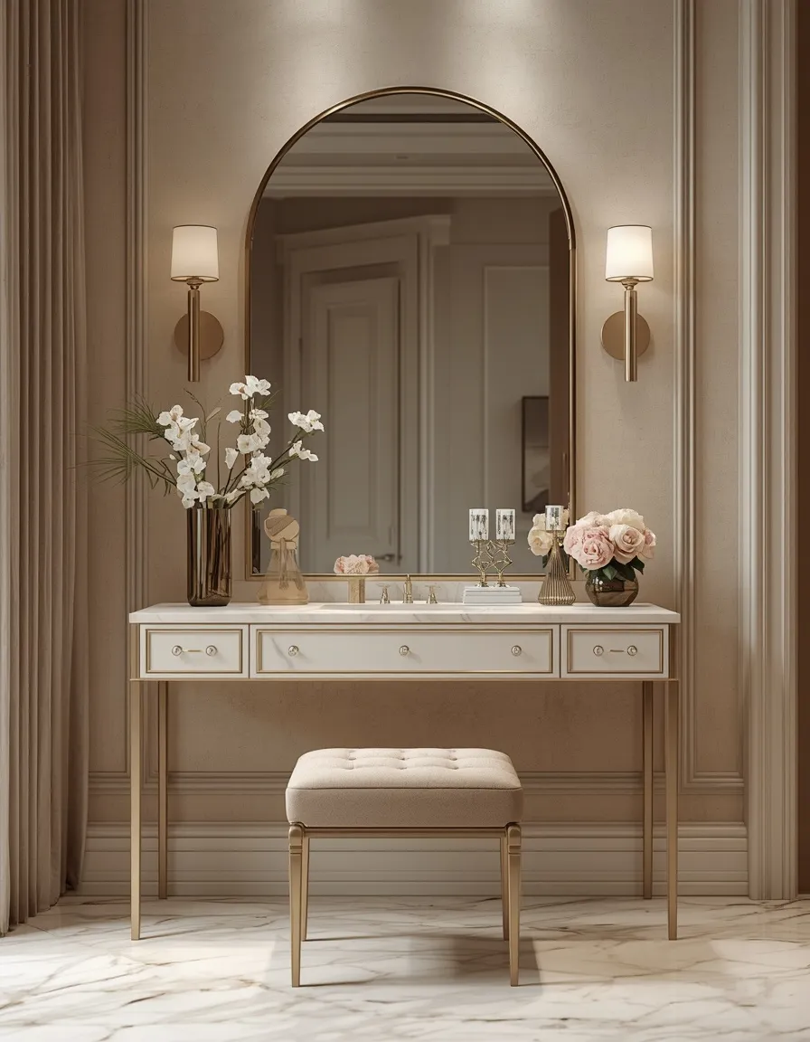 Luxury marble makeup vanity