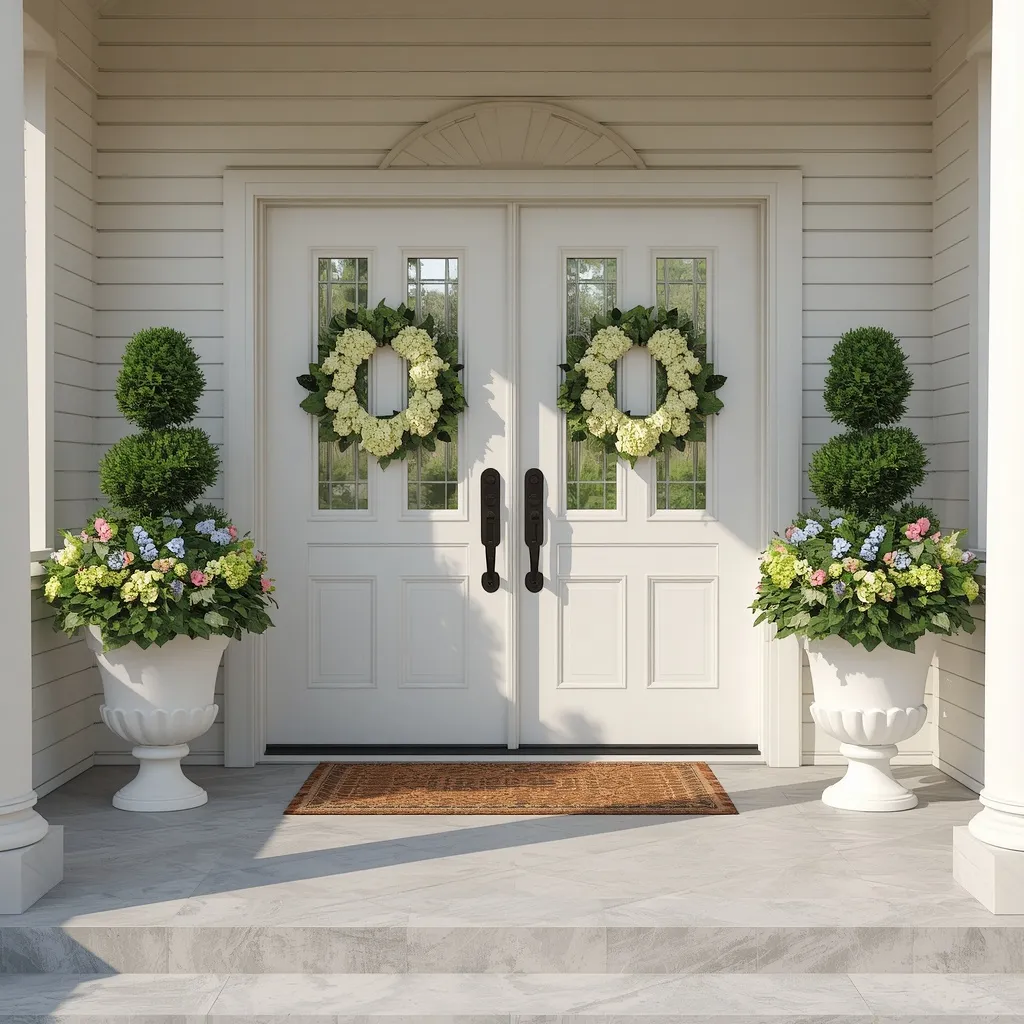 Symmetrical double summer front door