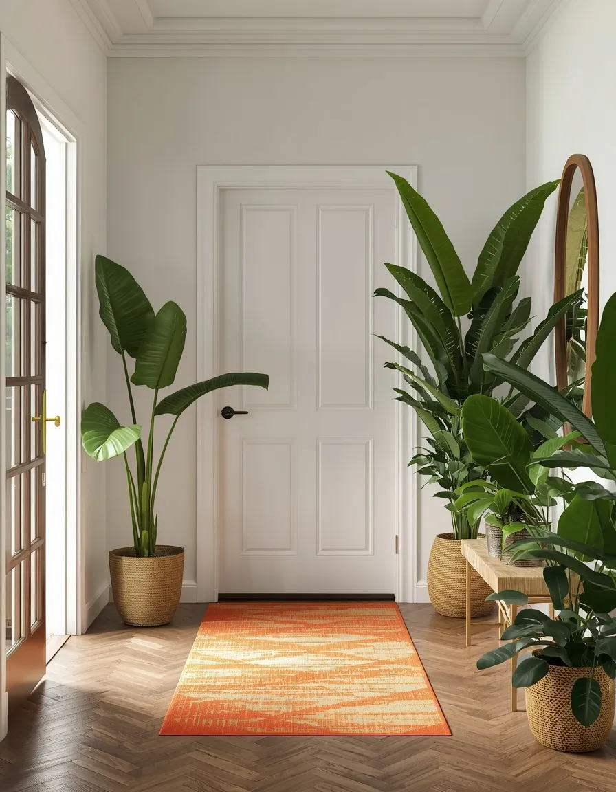 Tropical greenery summer entryway
