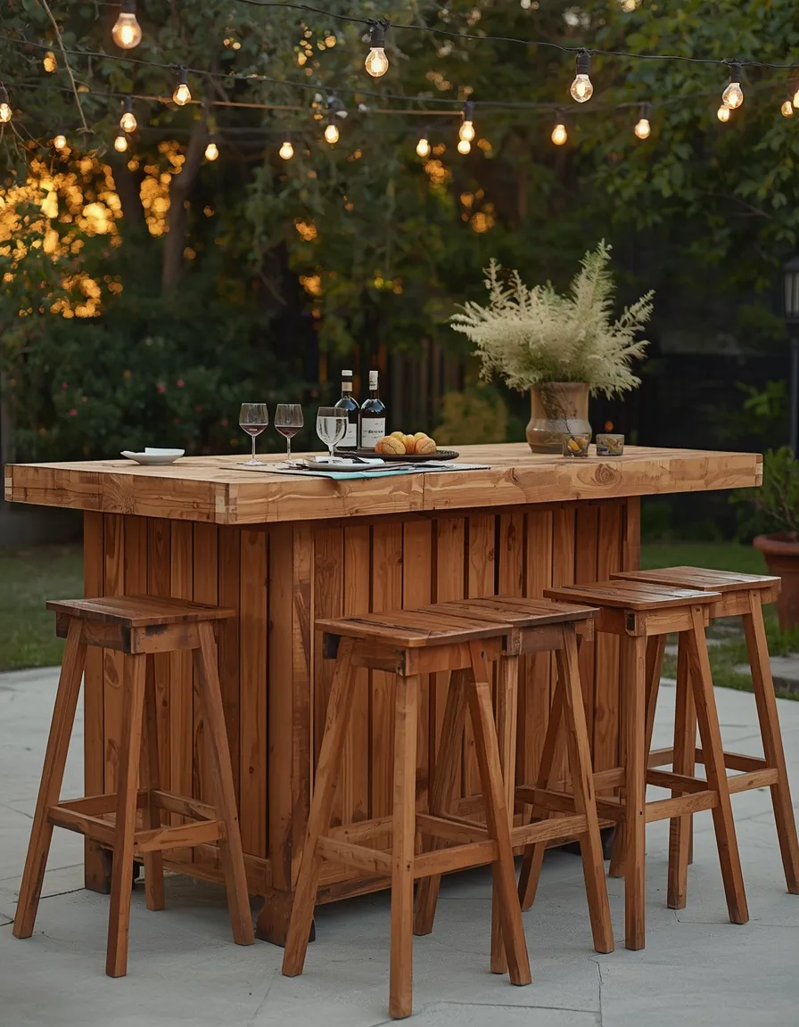 Bar height pallet garden table