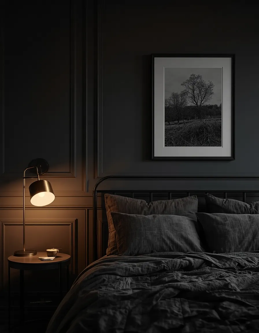 Charcoal and Black Bedroom Color Palette