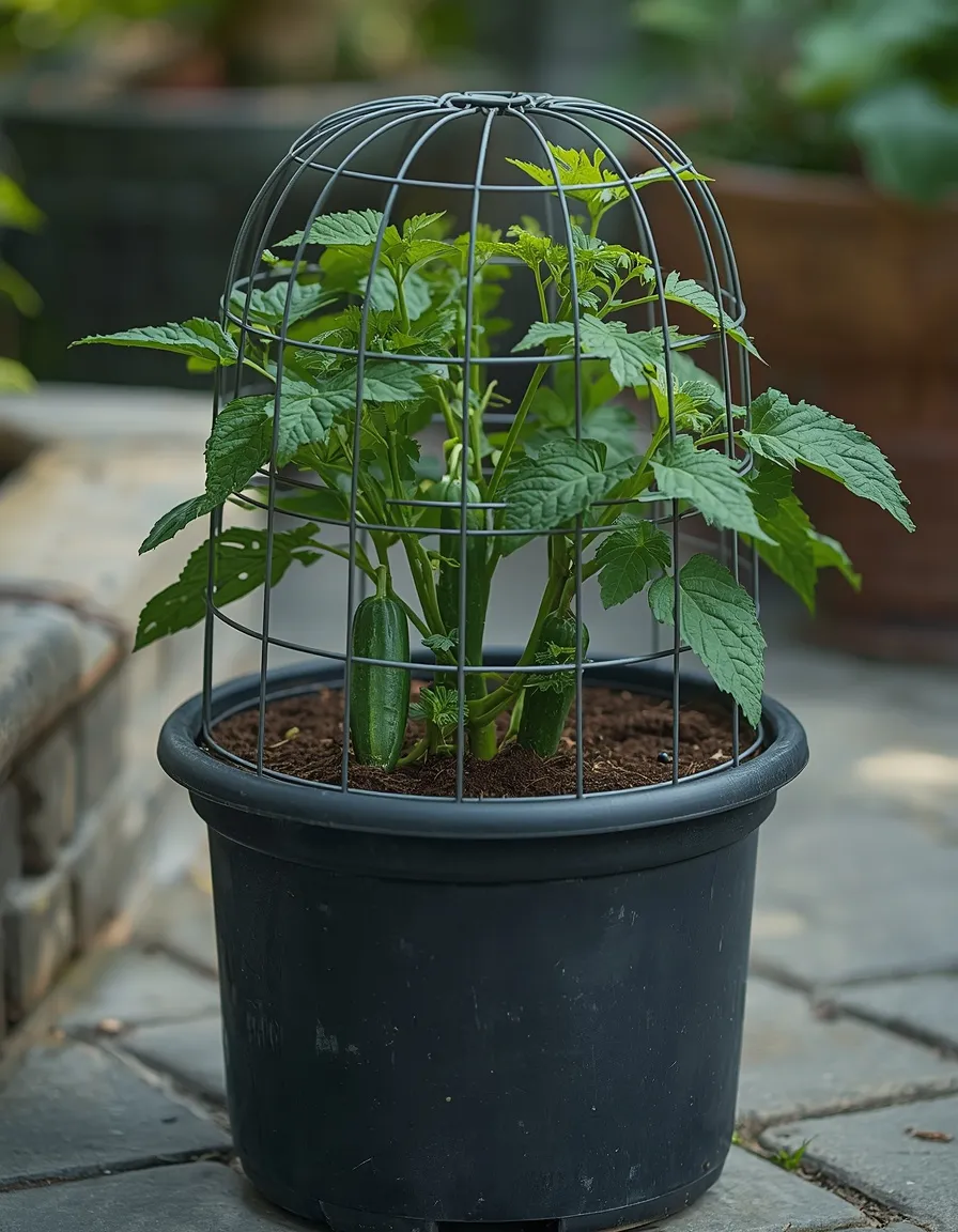 Cucumbers in Fabric Grow Bags