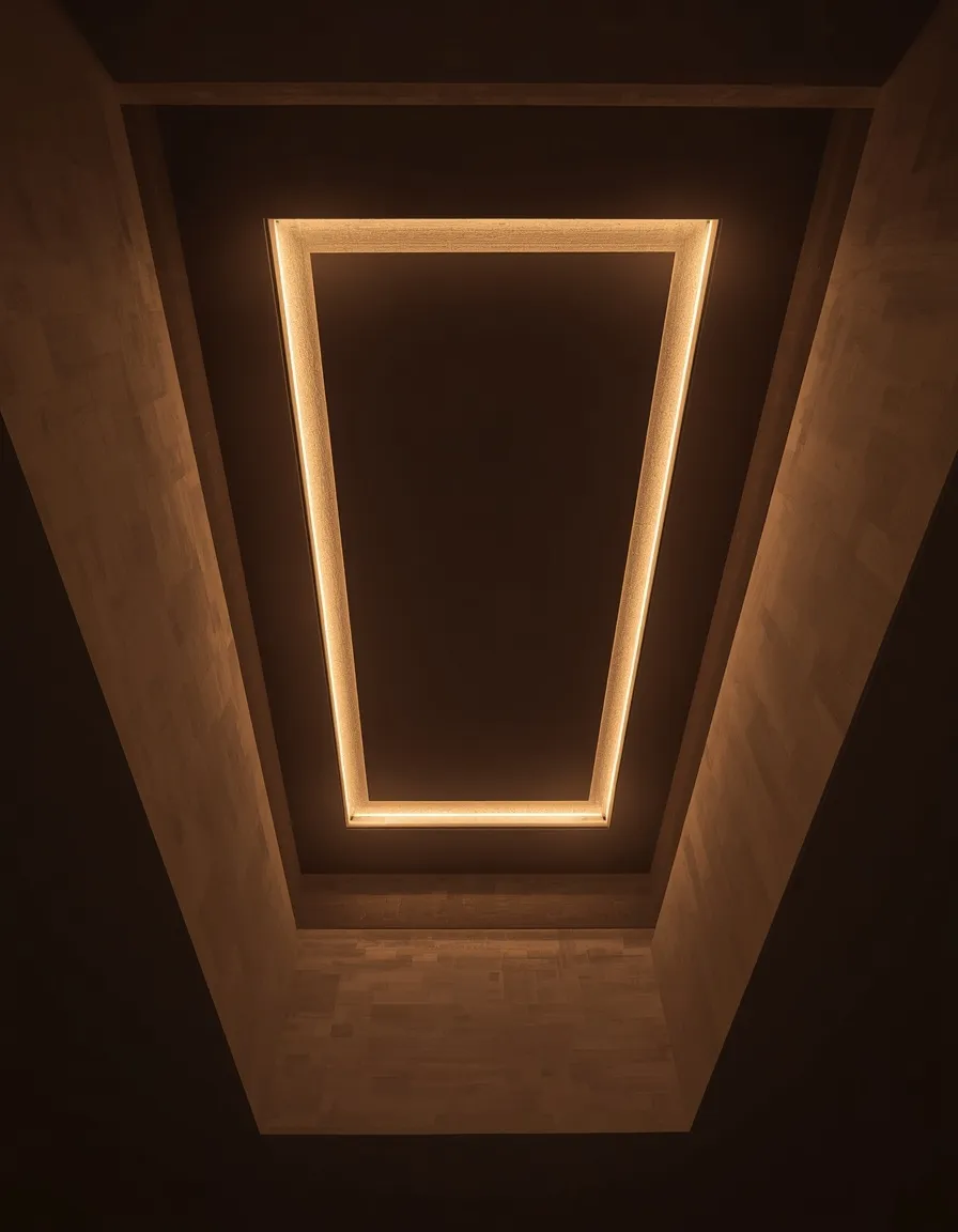 Layered stepped reverse tray ceiling