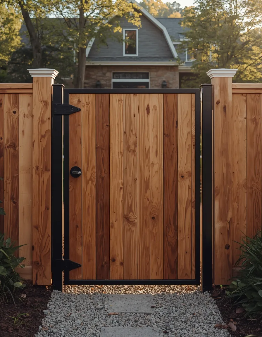 Metal and wood garden gate design