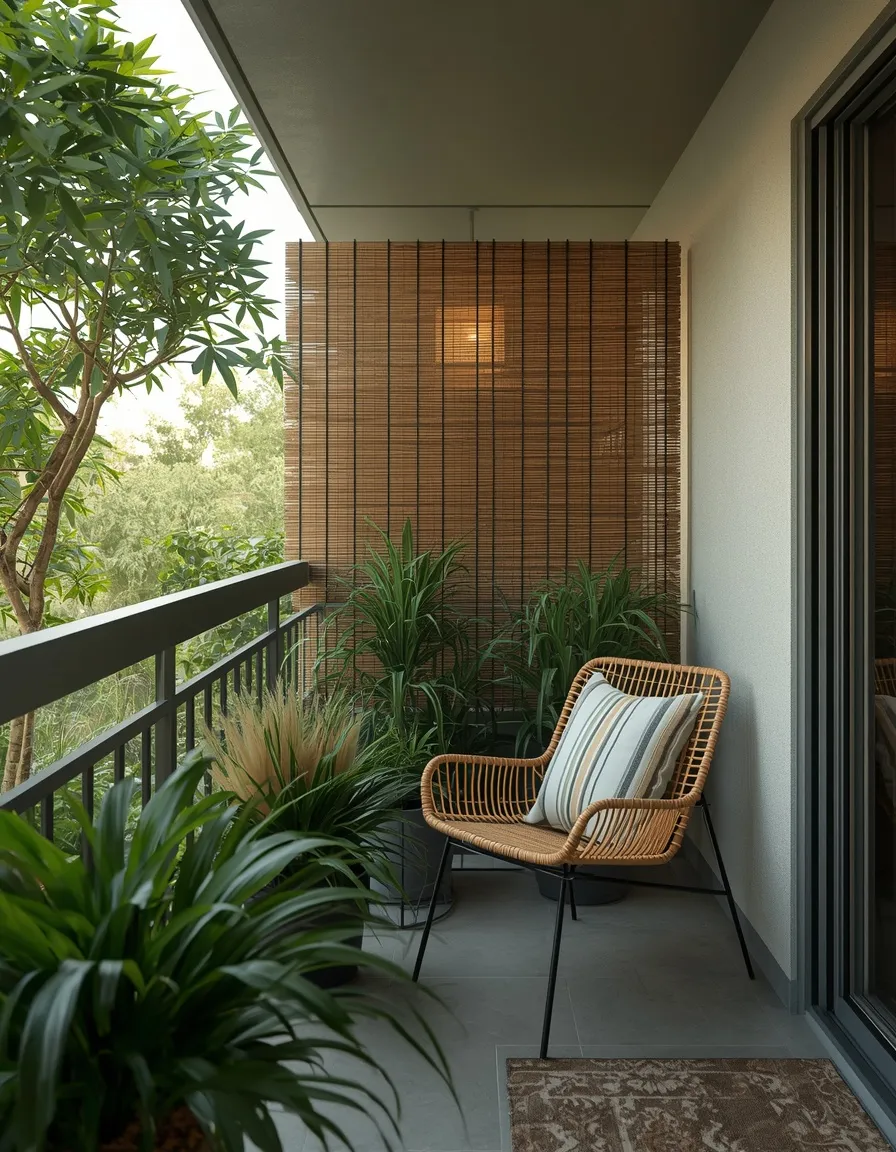 Private screened apartment balcony sanctuary