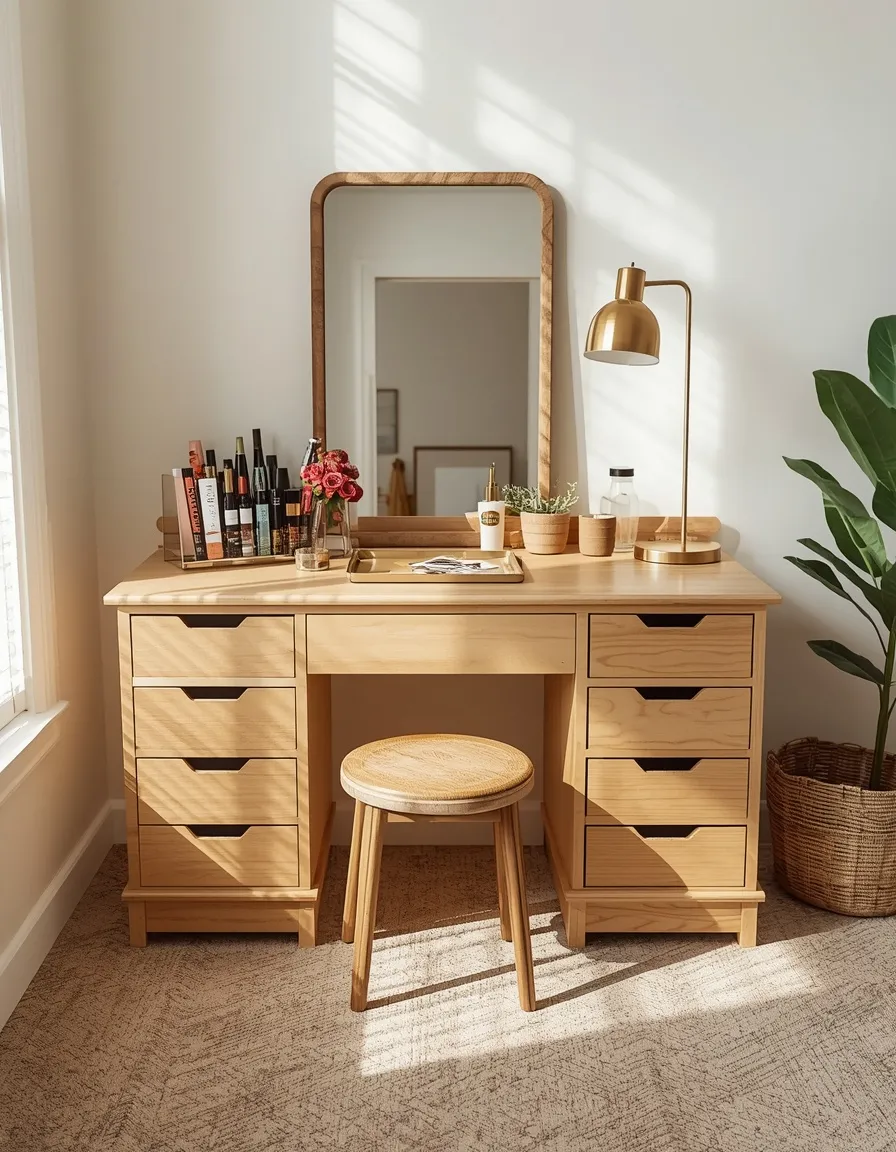 Budget DIY makeup vanity setup