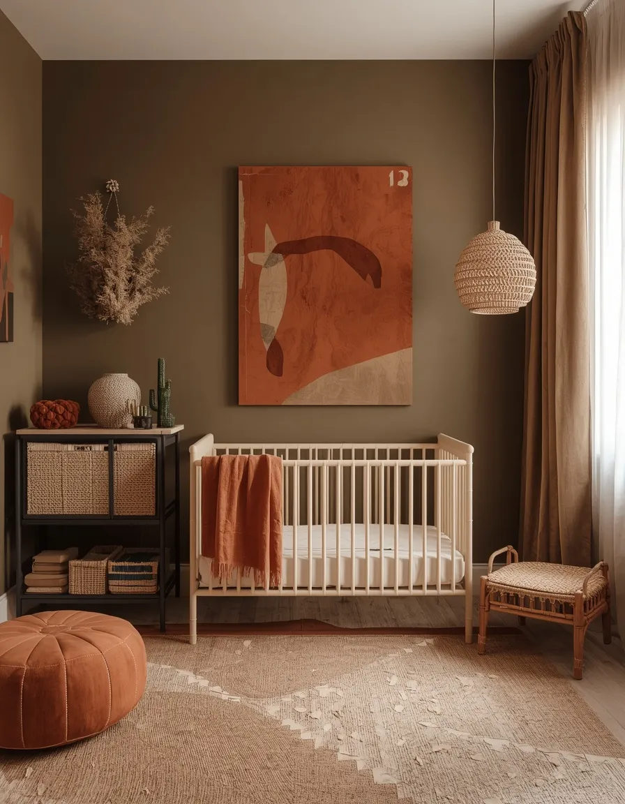 Green and terracotta earthy nursery