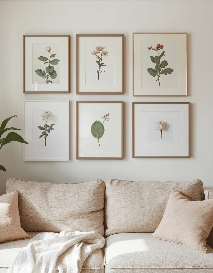 Aesthetic gallery wall in an apartment
