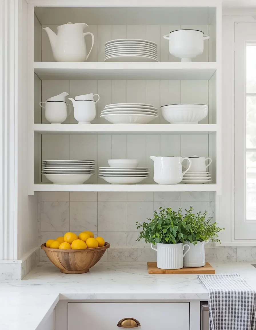 Fresh farmhouse summer kitchen styling
